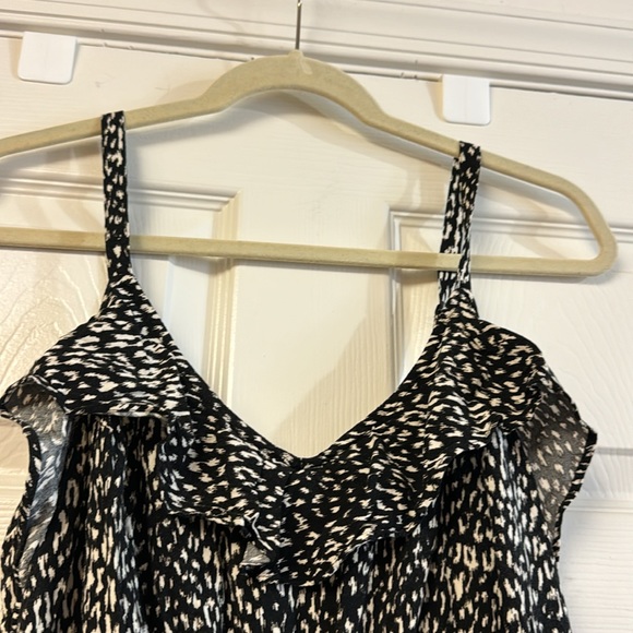 Torrid black and white print ruffle spaghetti strap casual dress mini 1X - Picture 7 of 10